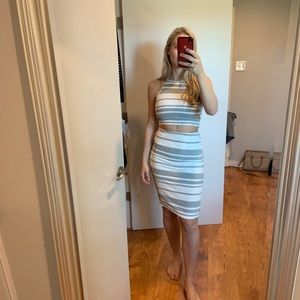 Grey and white two piece set